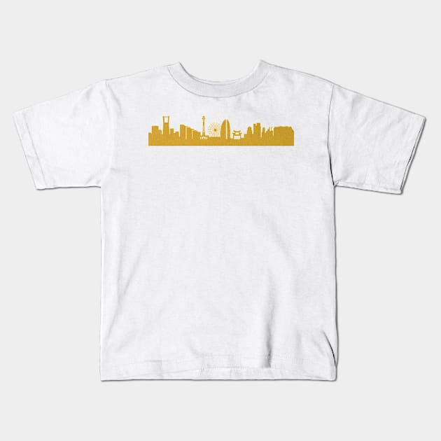 Golden Yokohama Kids T-Shirt by 44spaces